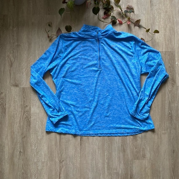 Nike Women's Dri-FIT 1/4 Zip Running Top Blue Heathered - Picture 1 of 5